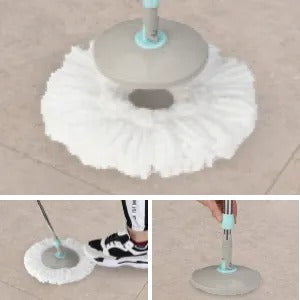 360° Rotating Spin Mop with Bucket – 2 Microfiber Mop Heads