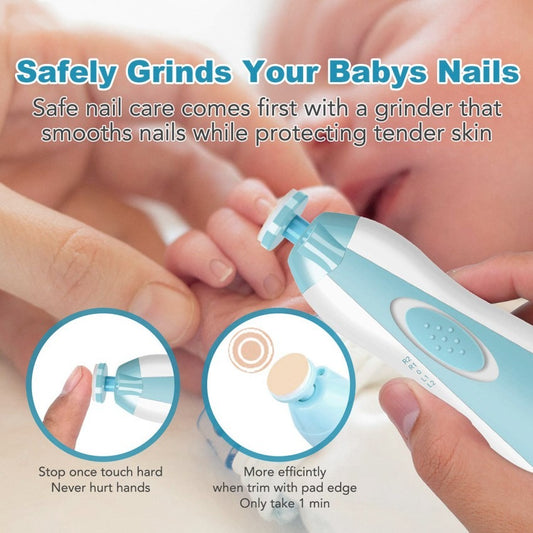 6-in-1 Electric Baby Nail Trimmer Kit with Built-in LED Light
