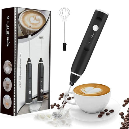 Handheld Coffee Foam Maker with Stainless Steel Whisk