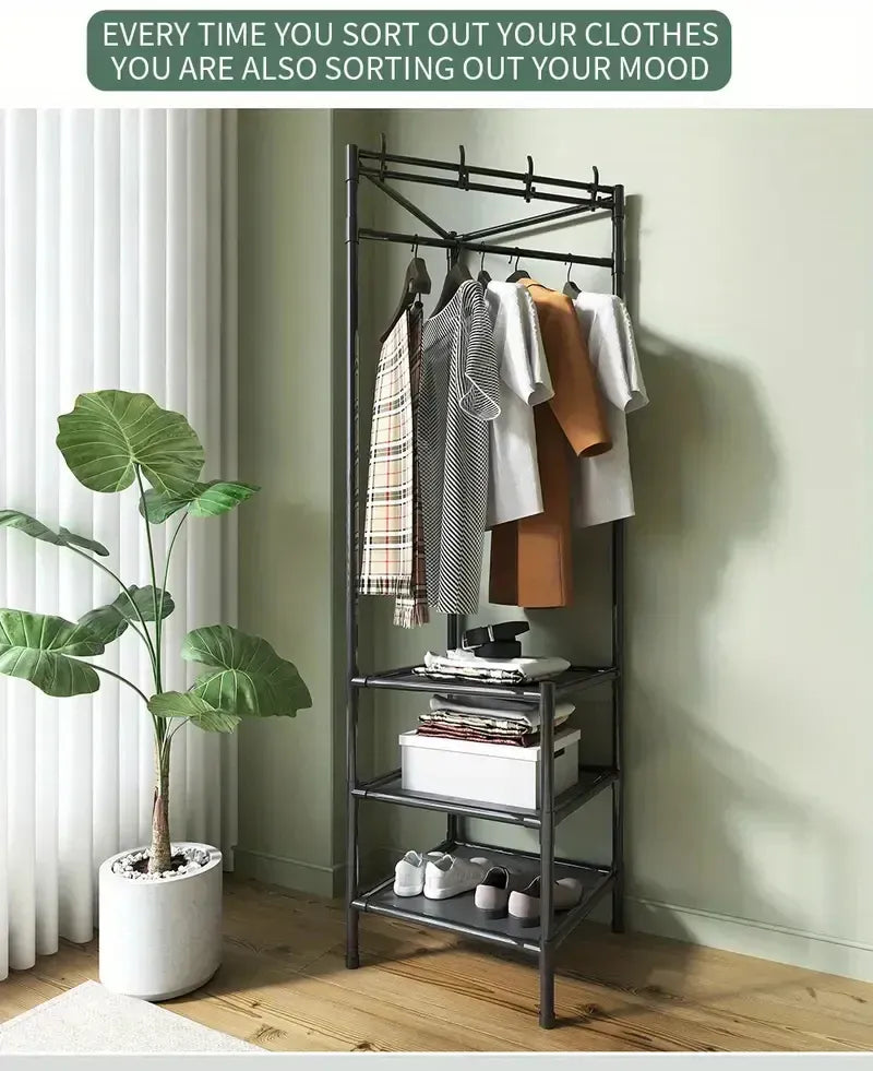 Heavy Duty Garment Rack with Storage Shelves
