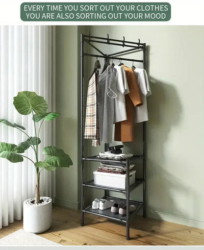 Heavy Duty Garment Rack with Storage Shelves