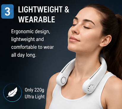 Portable Rechargeable Neck Fan