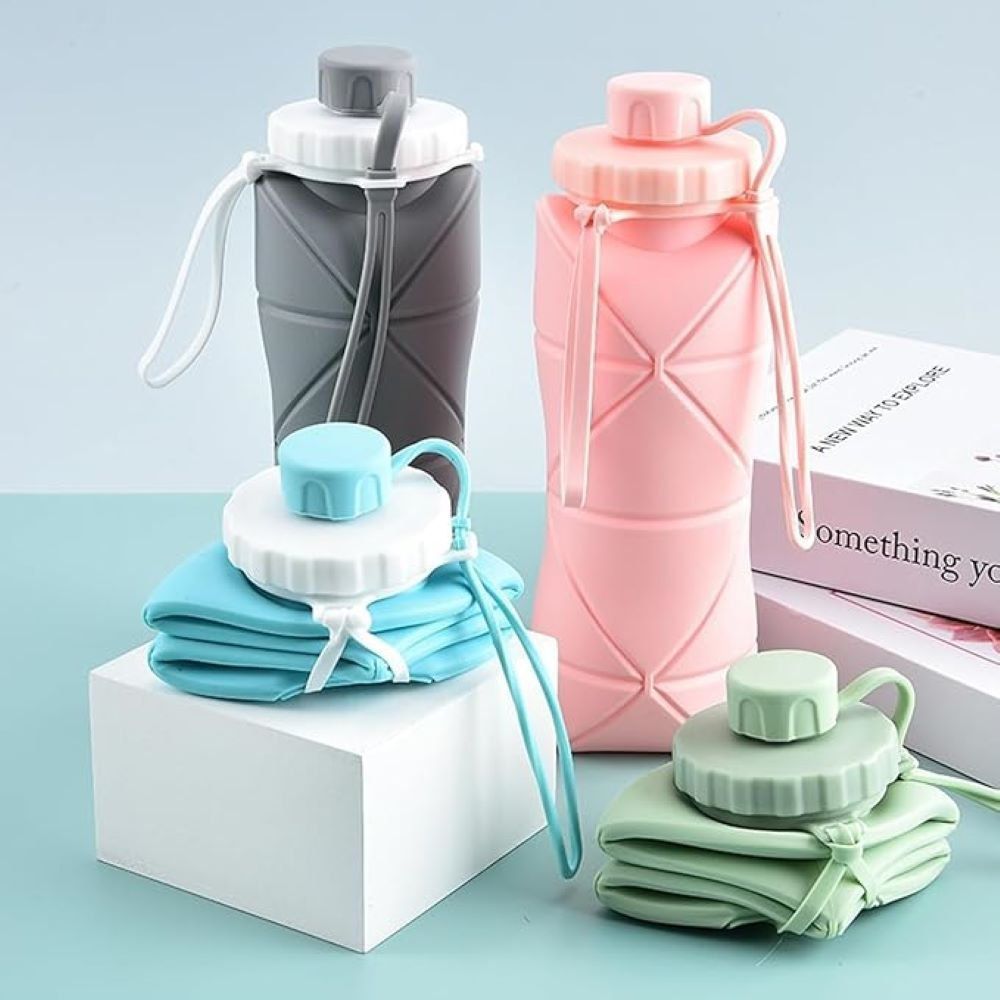 Collapsible Silicone Water Bottle for Gym, School & Travel