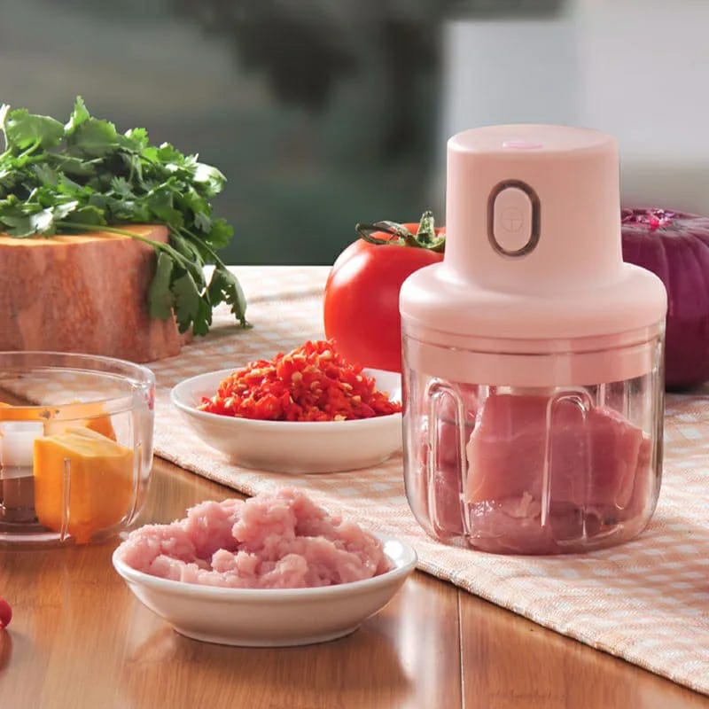 Portable Mini Electric Food Chopper USB Rechargeable Vegetable