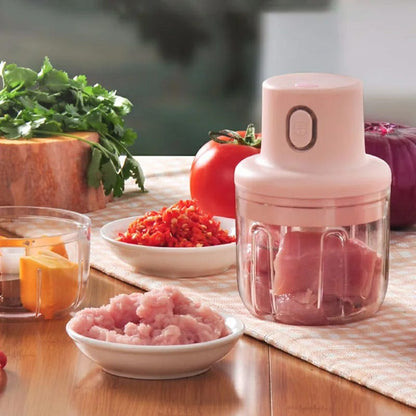 Portable Mini Electric Food Chopper USB Rechargeable Vegetable