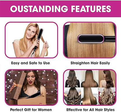 2-in-1 Hair Straightener & Curler Comb