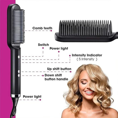 2-in-1 Hair Straightener & Curler Comb