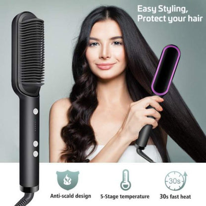 2-in-1 Hair Straightener & Curler Comb