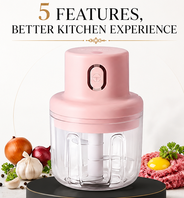 Portable Mini Electric Food Chopper USB Rechargeable Vegetable
