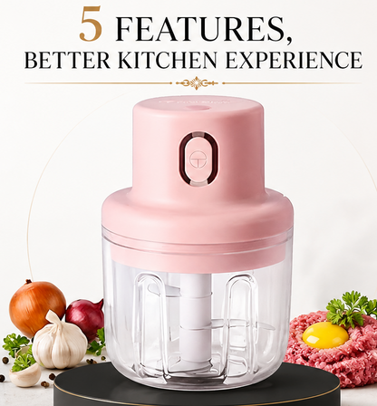Portable Mini Electric Food Chopper USB Rechargeable Vegetable