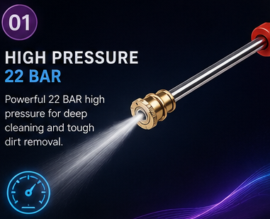 21V Cordless High Pressure Washer Gun Portable Car Wash Machine with Lithium Battery