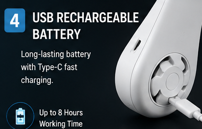 Portable Rechargeable Neck Fan
